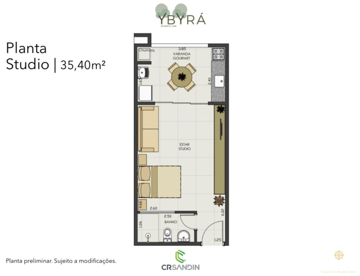 Studio à venda no condomínio ybyrá - praia perequê açu - foto 2